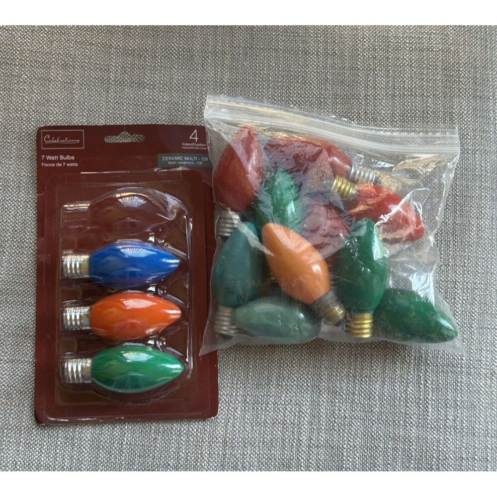 Vintage (10) and New (3 in package) Holiday Christmas Light Bulbs